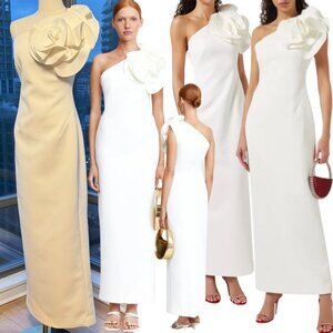🆕 ACLER 🧿 NWOT Wynyard One Shoulder Maxi Dress, Ivory - Sz AU 8 US 4